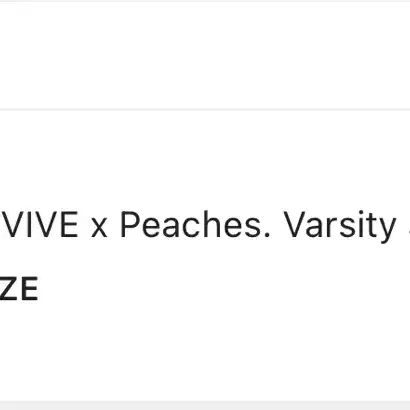 Supervive 슈퍼바이브 peaches 피치스 콜라보 바시티 자켓