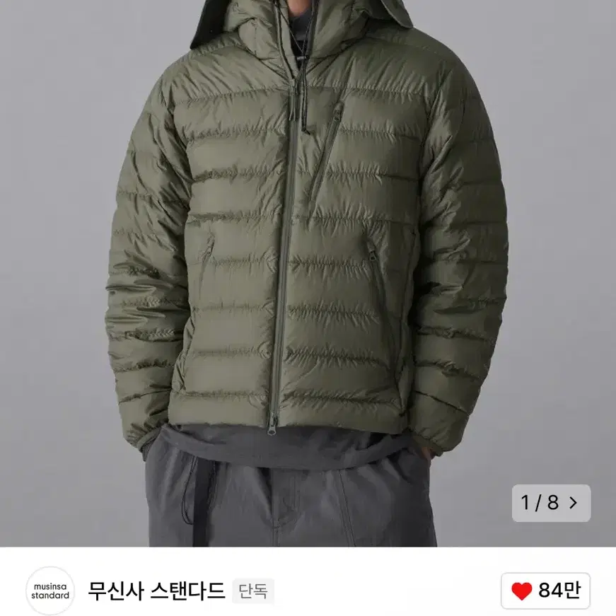 (2xl) 무신사 스탠다드 시티 레저 후디드 라이트 다운 재킷 [카키]