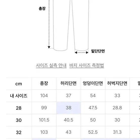 피스워커 데님팬츠 30