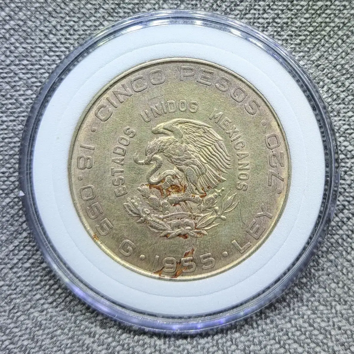 1955년 멕시코 Hidalgo 5 Pesos 은화입니다