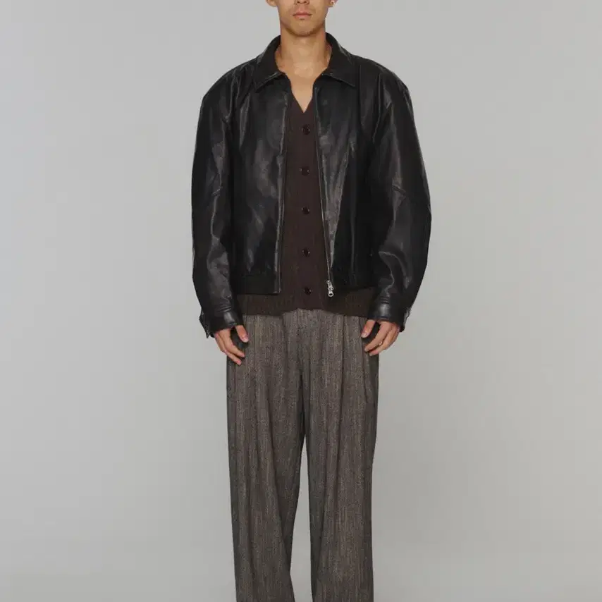 AMOMENTOアモーメント ブルゾン VEGAN LEATHER AMOMENTOアモーメント VEGAN LEATHER BLOUSONレザータッチ