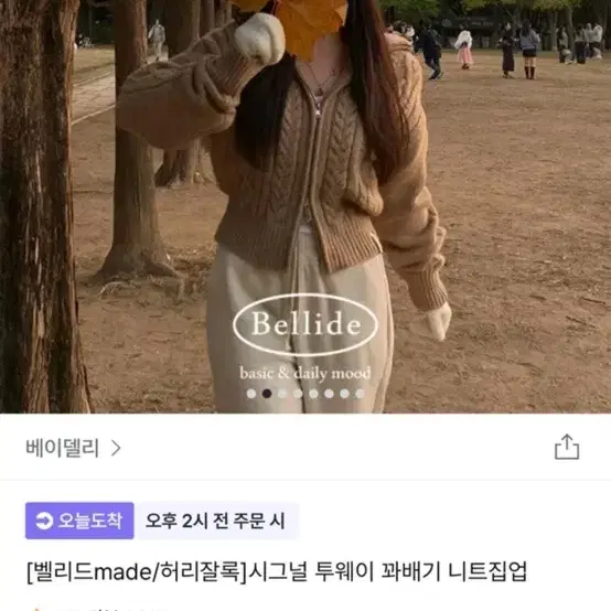 베이델리 투웨이 니트집업 베이지 (지그재그 에이블리)