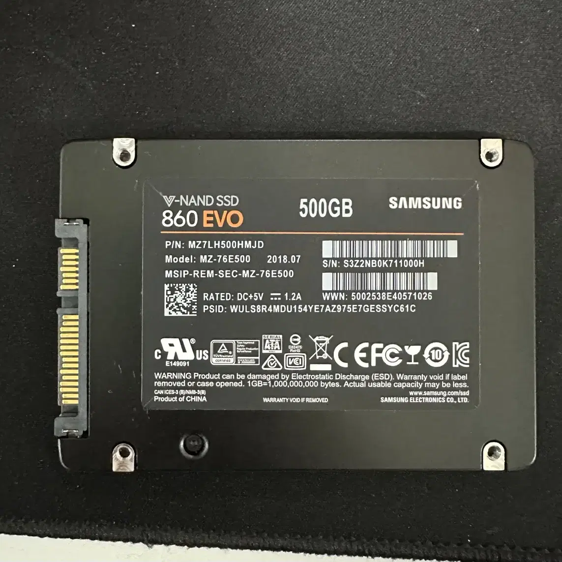 삼성 SSD 860evo 500GB 34000원 택포