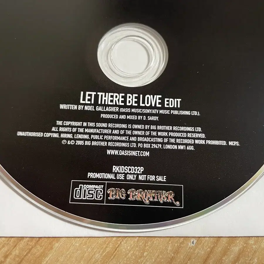 오아시스 Let There Be Love 영국 프로모 싱글 CD