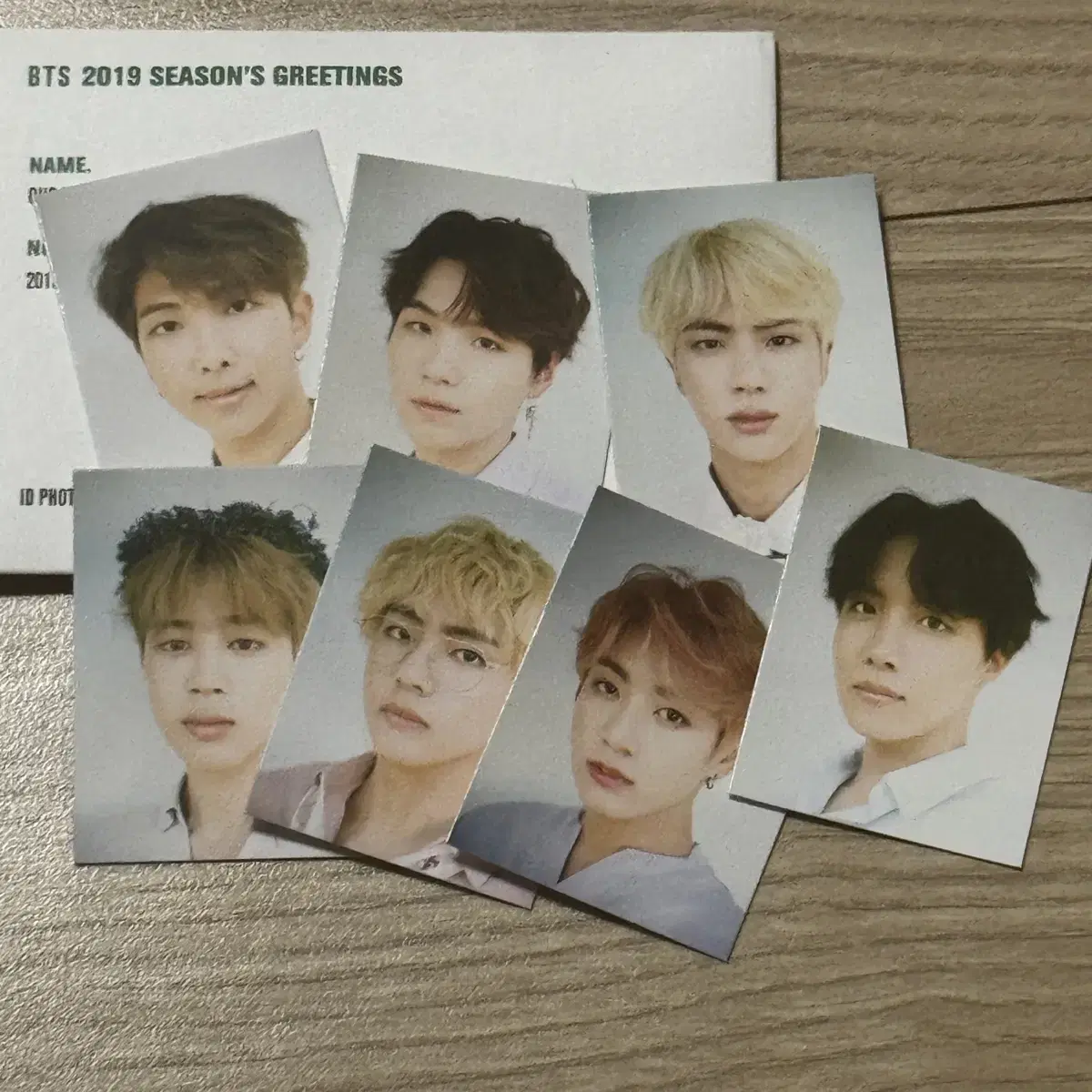 방탄소년단 2019 시그 시즌그리팅 증사 증명사진 방탄 bts