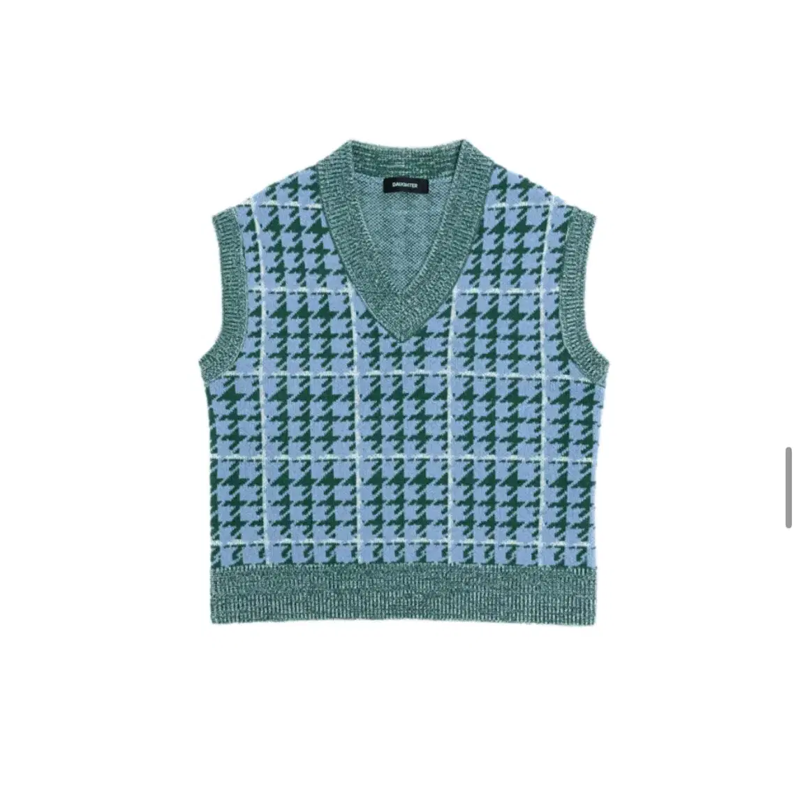 도우터 Houndstooth Wool Vest(green)