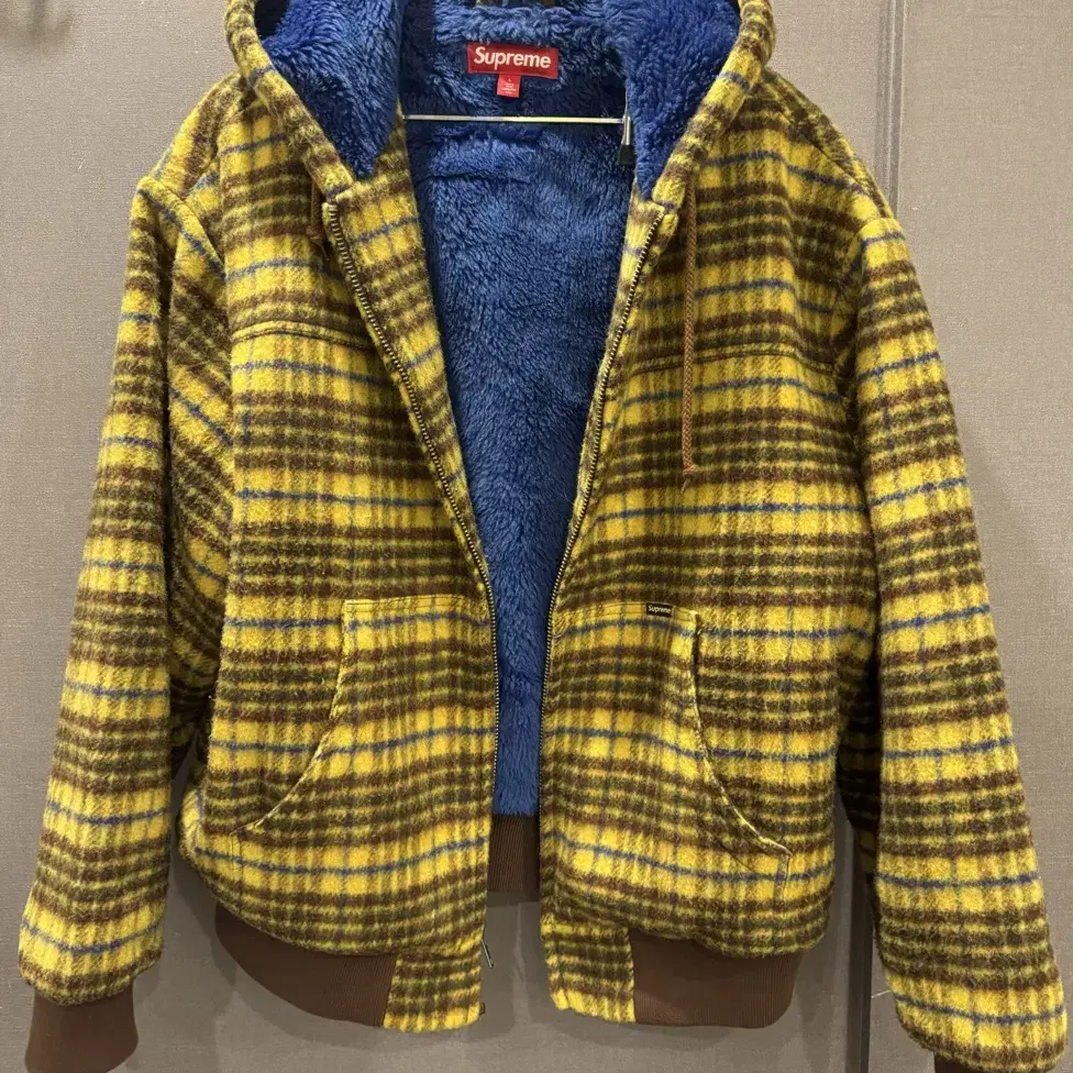 supreme plaid wool hooded work jacket