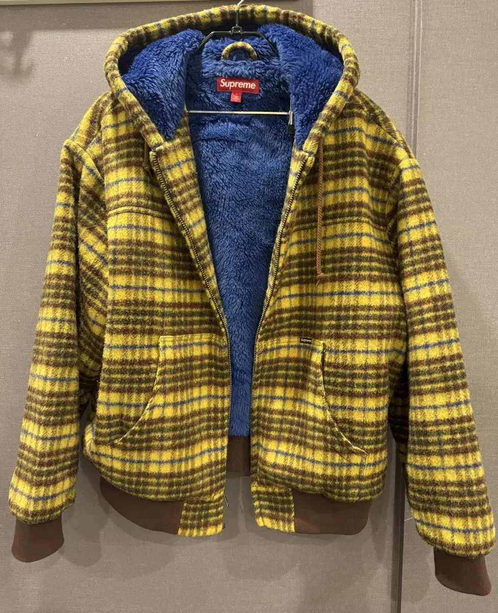 supreme plaid wool hooded work jacket