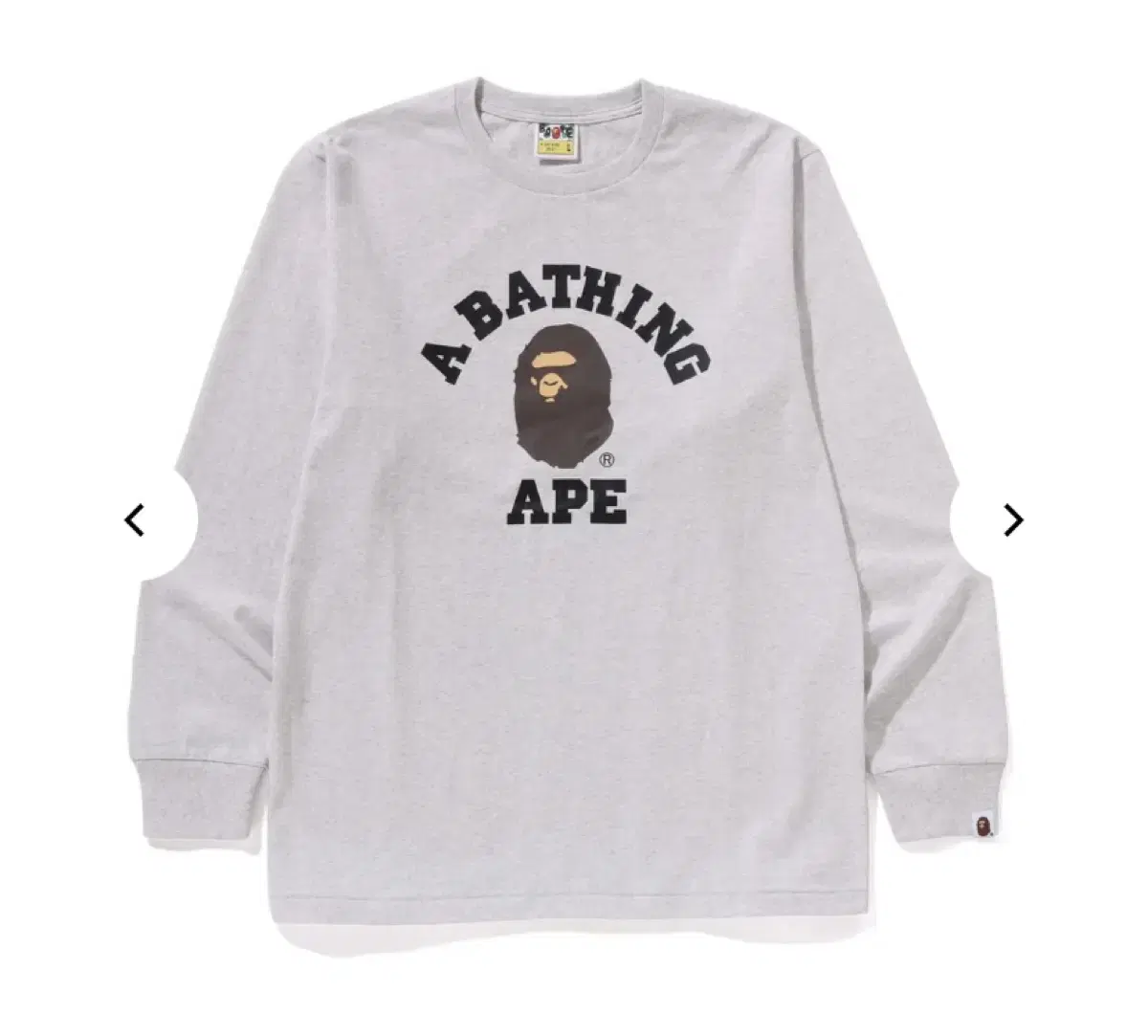 베이프 bape college LS 롱슬리브 그레이 2XL