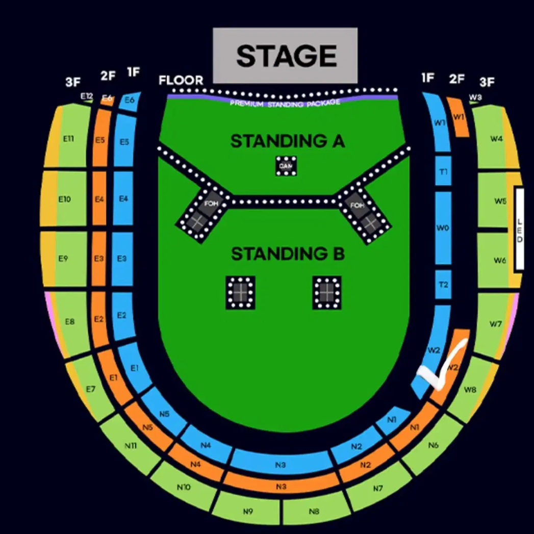오아시스 내한 공연 3층 W5구역 18열 1자리 판매