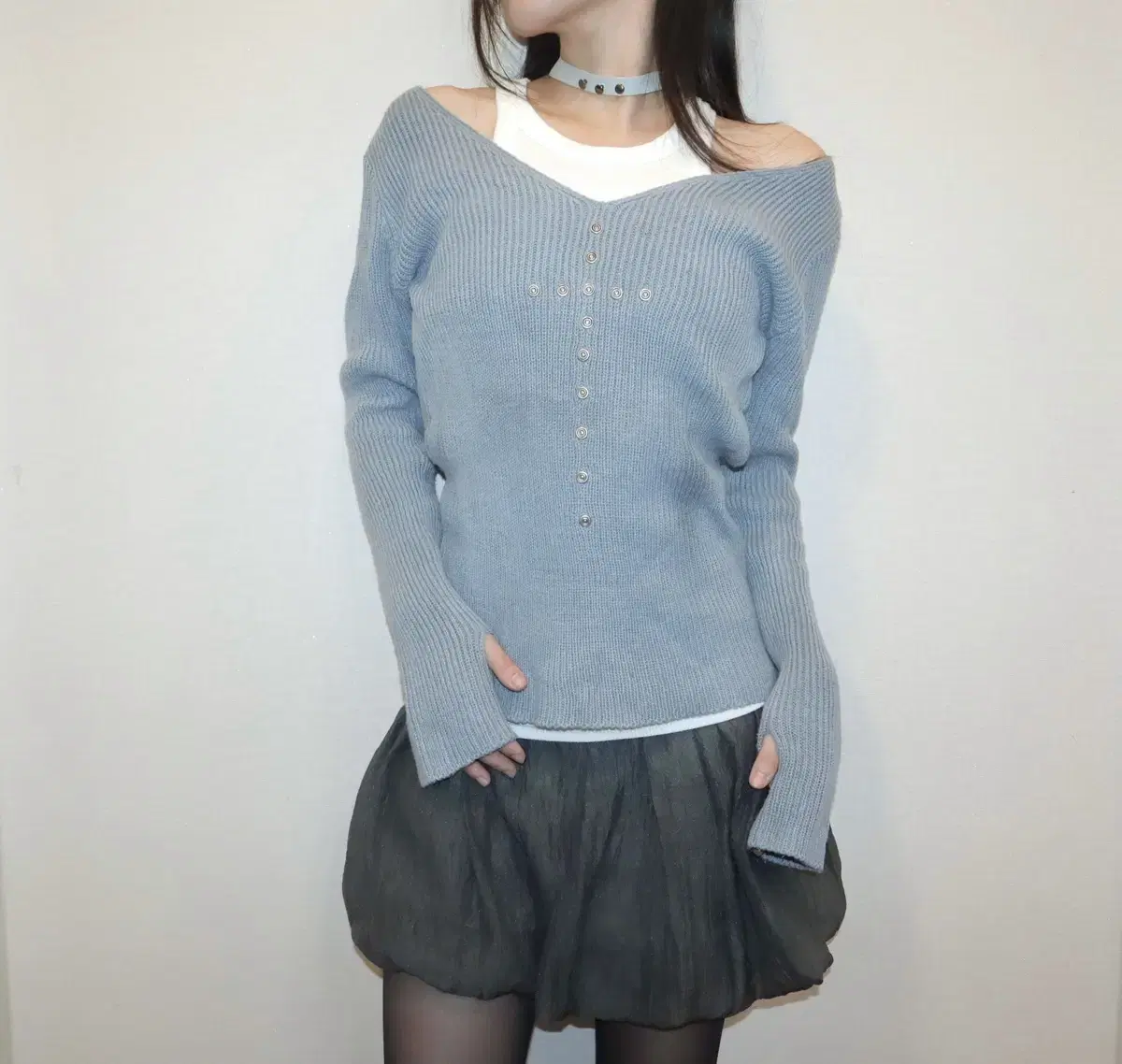 Cross stud warmer knit