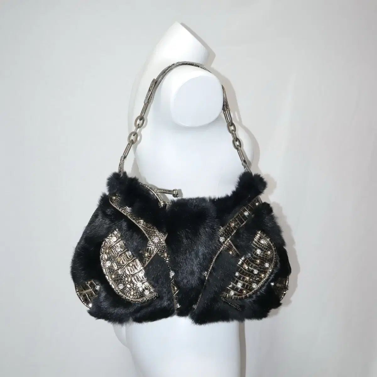 Vintage fairy stud fur bag