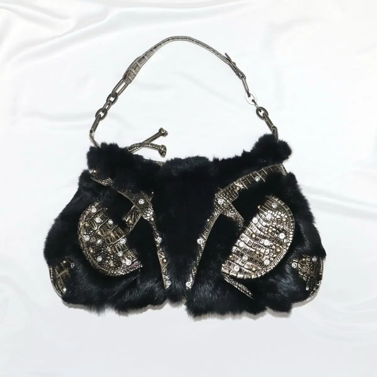 Vintage fairy stud fur bag