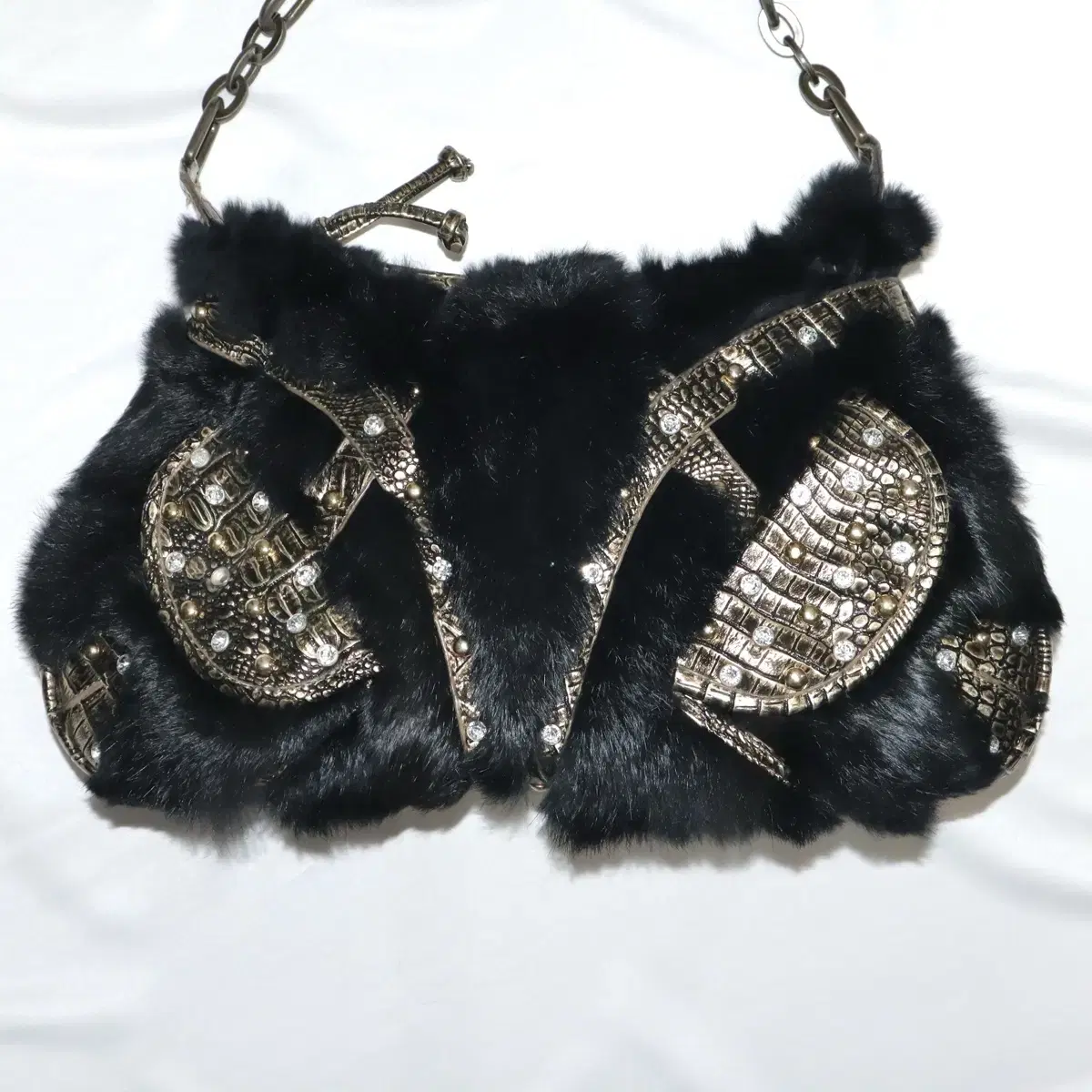 Vintage fairy stud fur bag