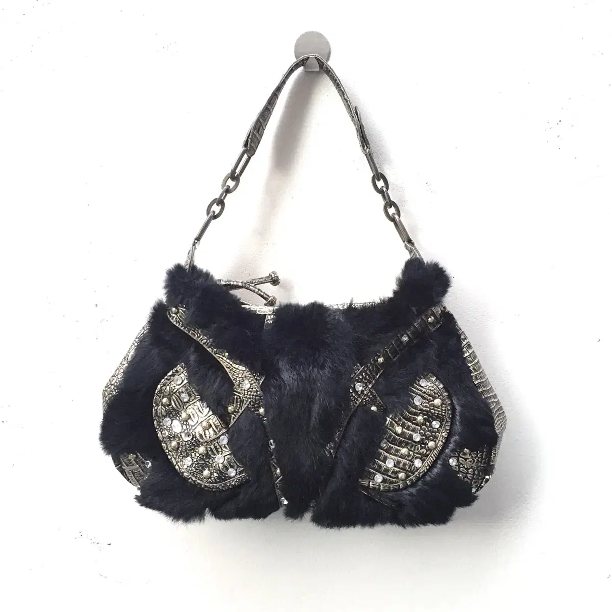 Vintage fairy stud fur bag