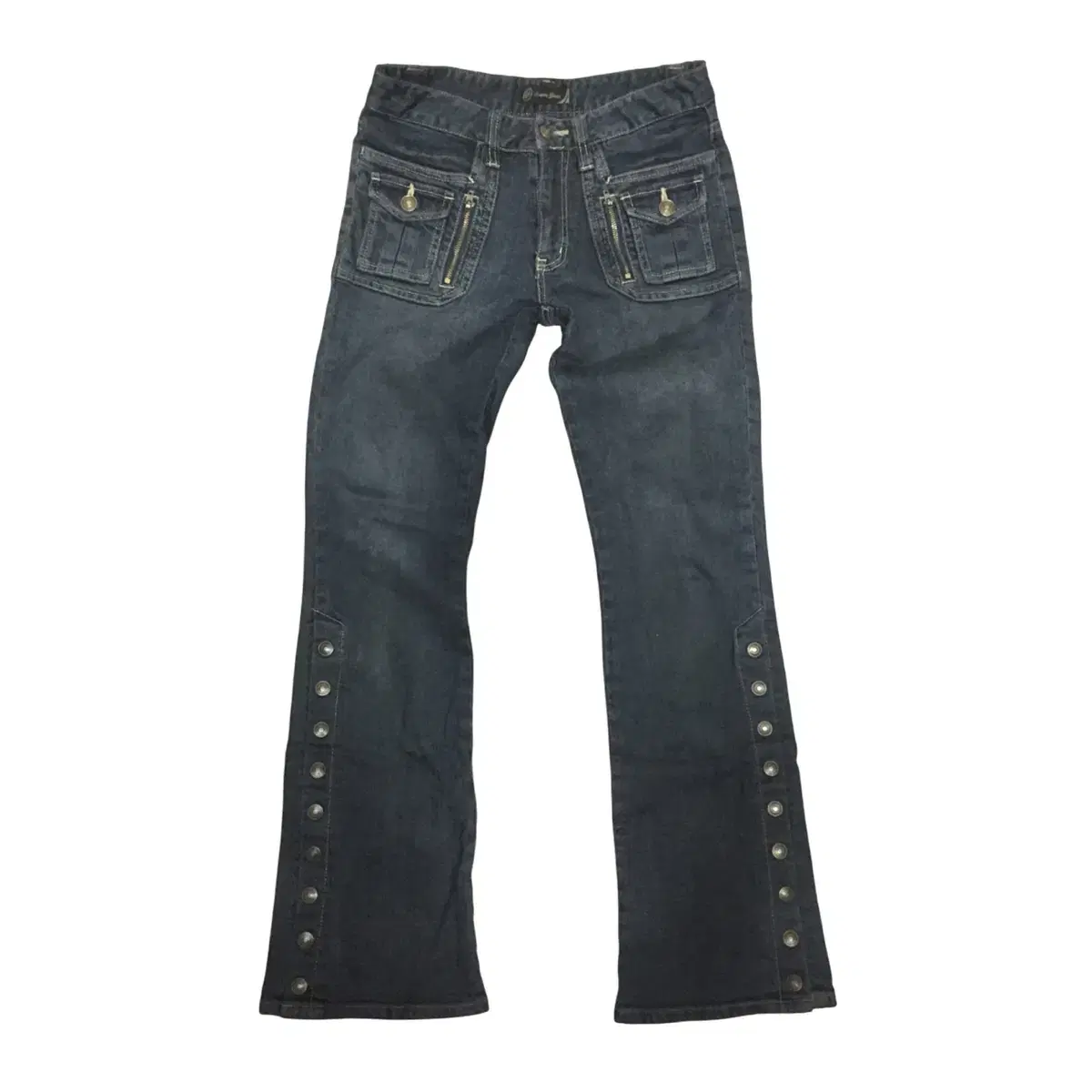 Stud low-rise bootscut pants