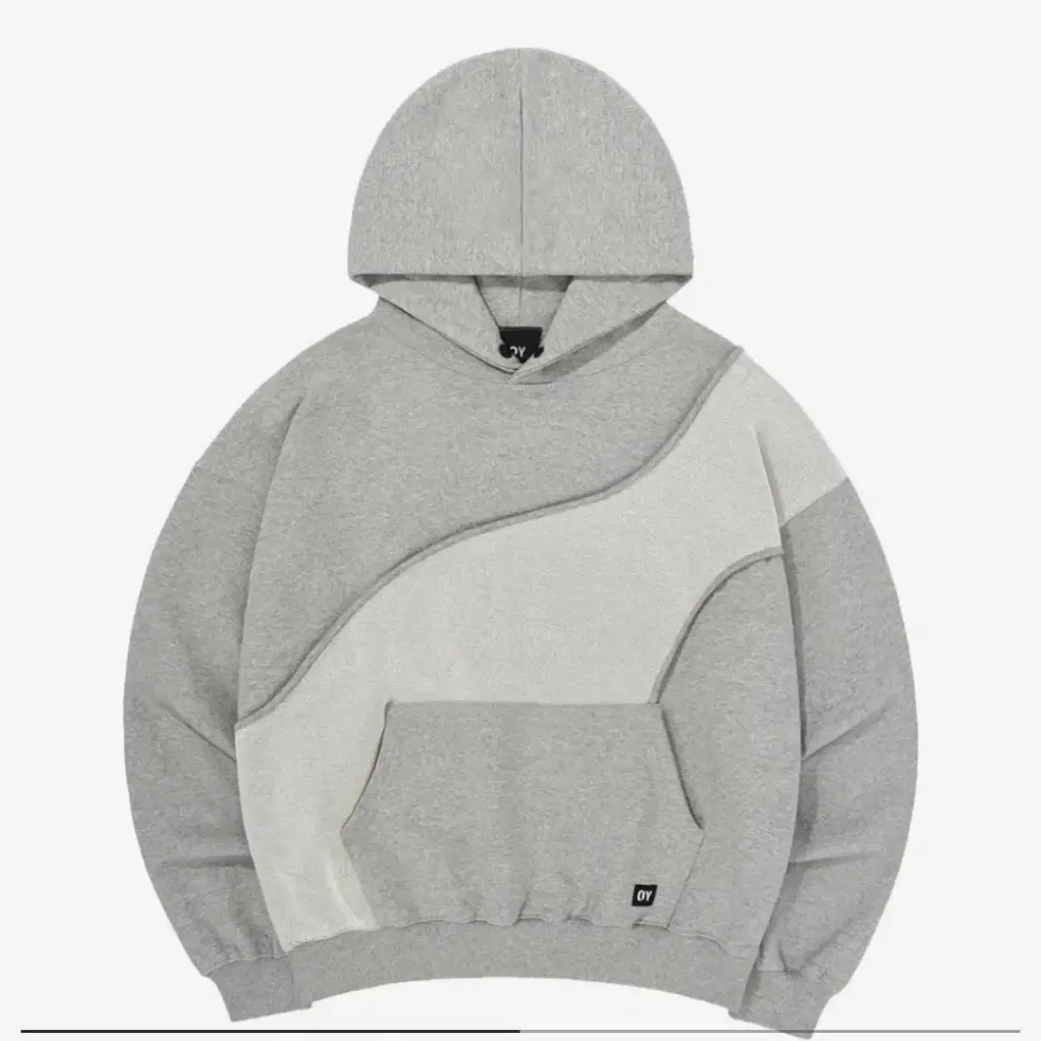 OY Reverse Tape Logo Hoodie Grey 후드티