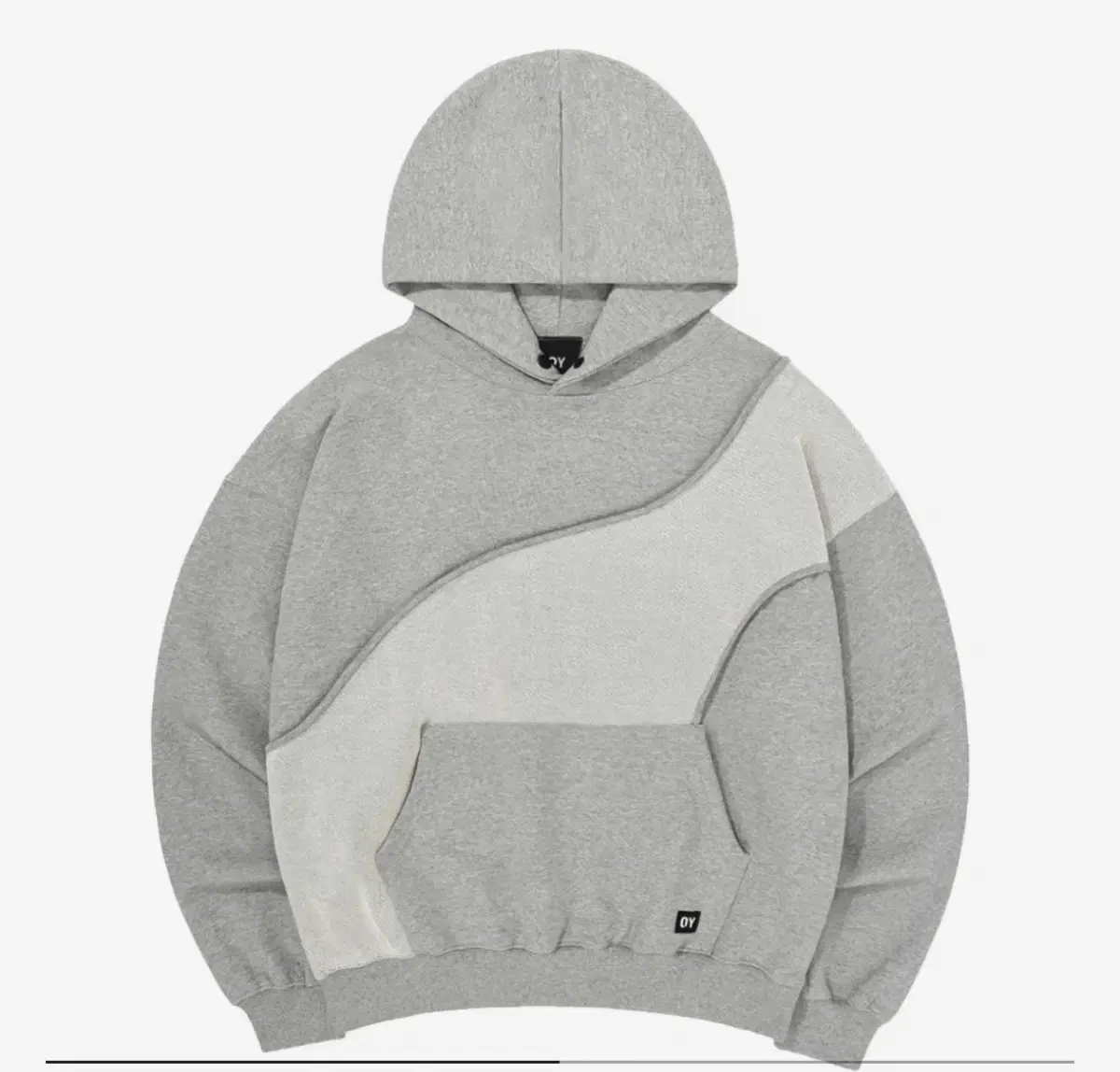 OY Reverse Tape Logo Hoodie Grey 후드티