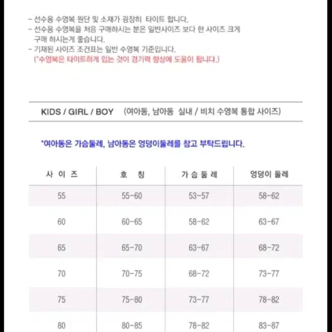 아레나키즈 3부 수영복(80)