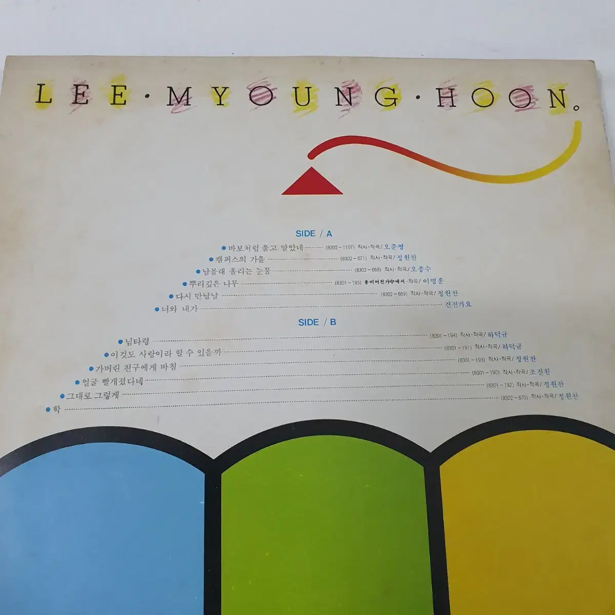 이명훈 LP  1983  가버린친구에게바침  얼굴빨개졌다네