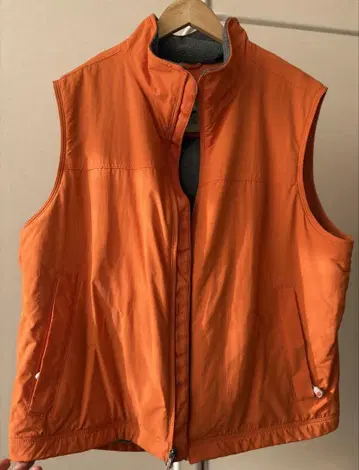 LL BEAN 엘엘빈 나일론 플리스 베스트 오렌지 구제 의류 XL