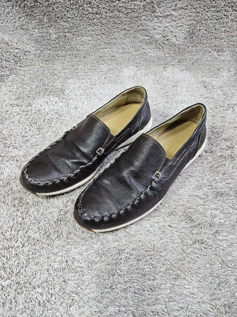 TANDY Tandy cowhide stitched brown loafer shoes 275