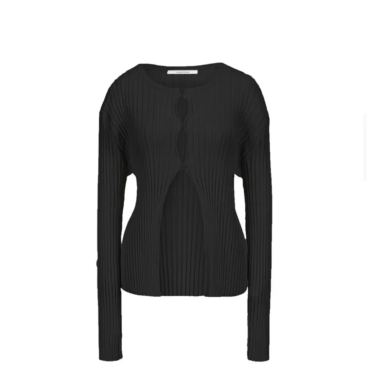 Le917 RIBBED STRETCH KNIT CARDIGAN [BLAC