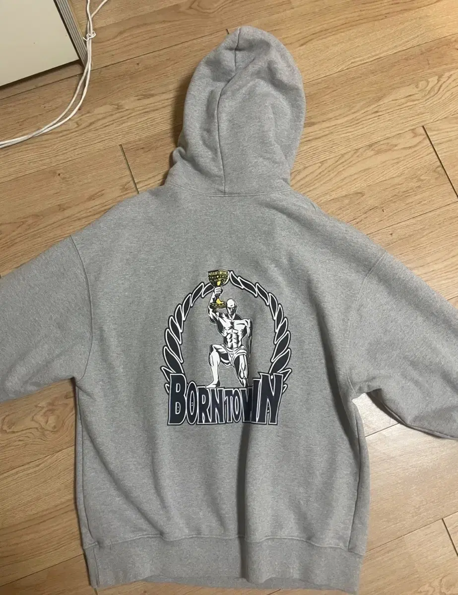 [1SIZE] Bontuwin Raised Bone Hoodie Gray