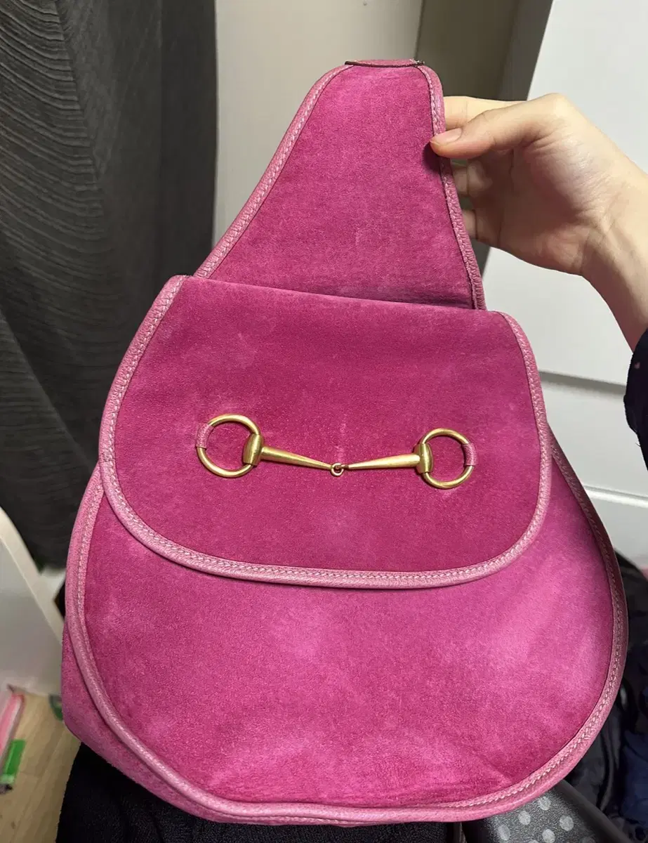 Gucci Vintage Horsebit Sling Bag Pink