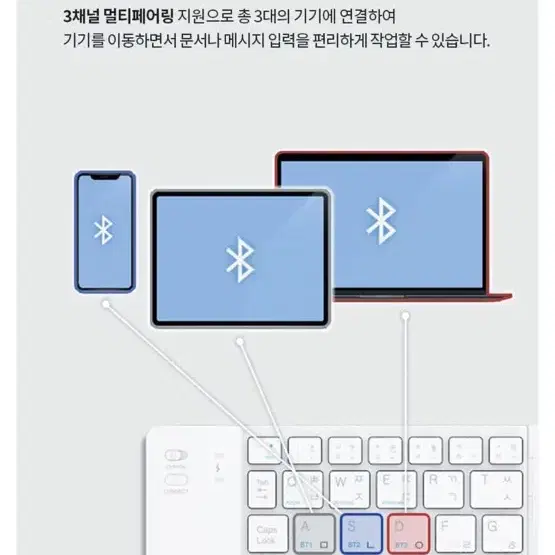 엔보우 N패드 접이식 3채널 블루투스 무선 키보드(새상품)