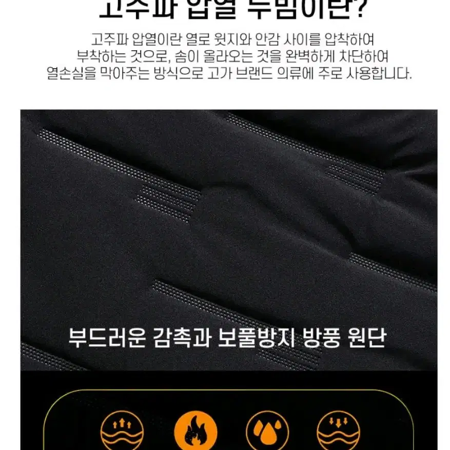 고주파 압열 방한 후드패딩 점퍼 자켓 출퇴근 빅사이즈 남여공용 작