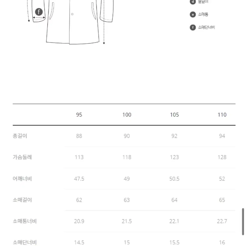 시리즈 구스다운 누빔코트 110 사이즈