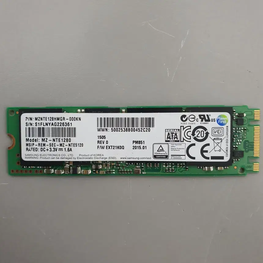 [무료배송] 중고 삼성 PM851 M.2 SATA 128GB SSD