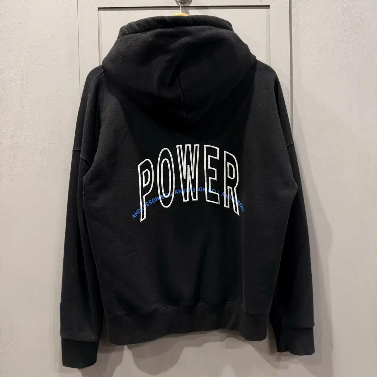 S 앤더슨벨 POWER 기모 후드 티셔츠