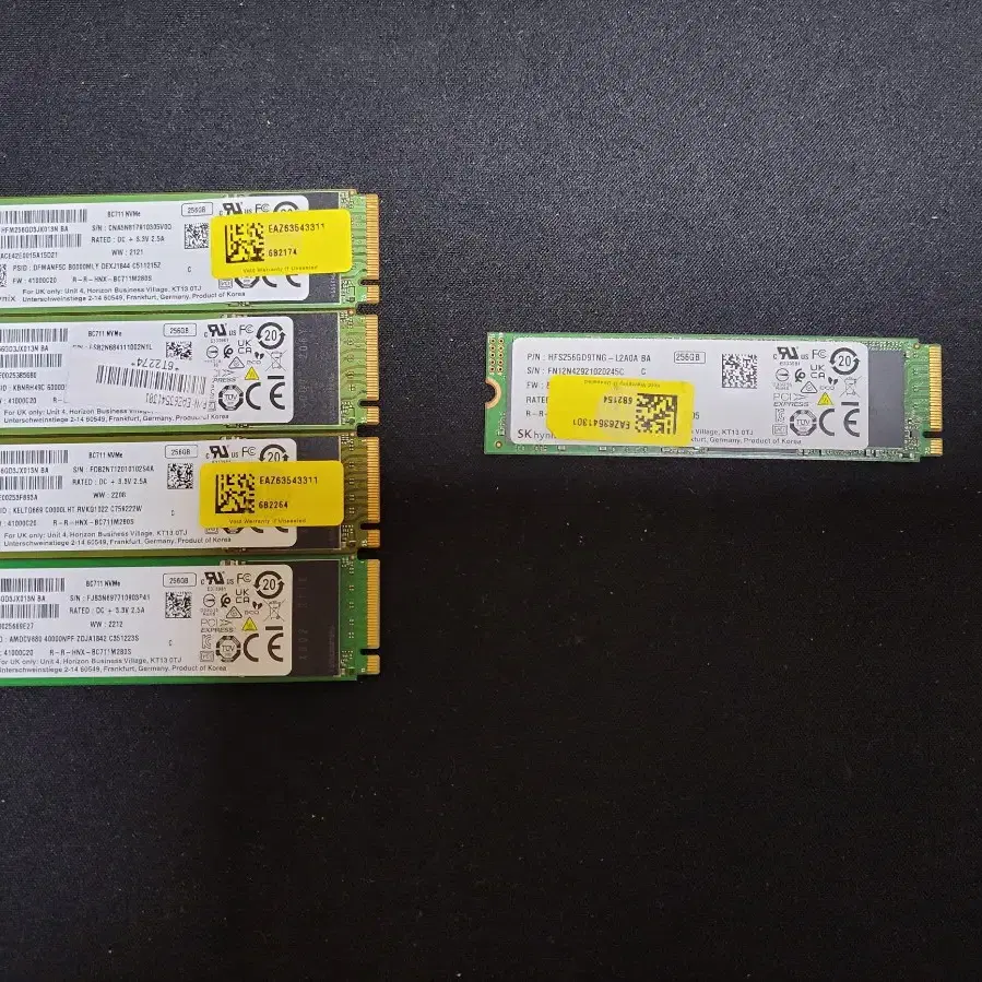 컴퓨터 저장장치 하이닉스 M.2 NVME SSD 256GB 세종류