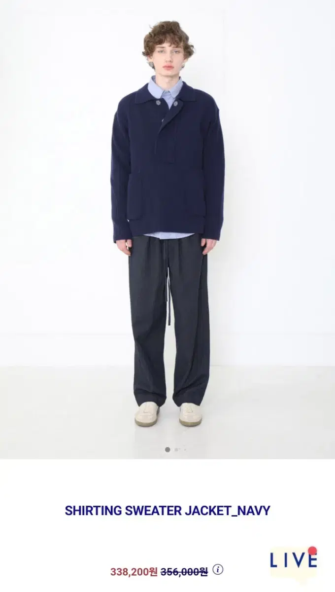 도큐먼트 SHIRTING SWEATER JACKET_NAVY 라지