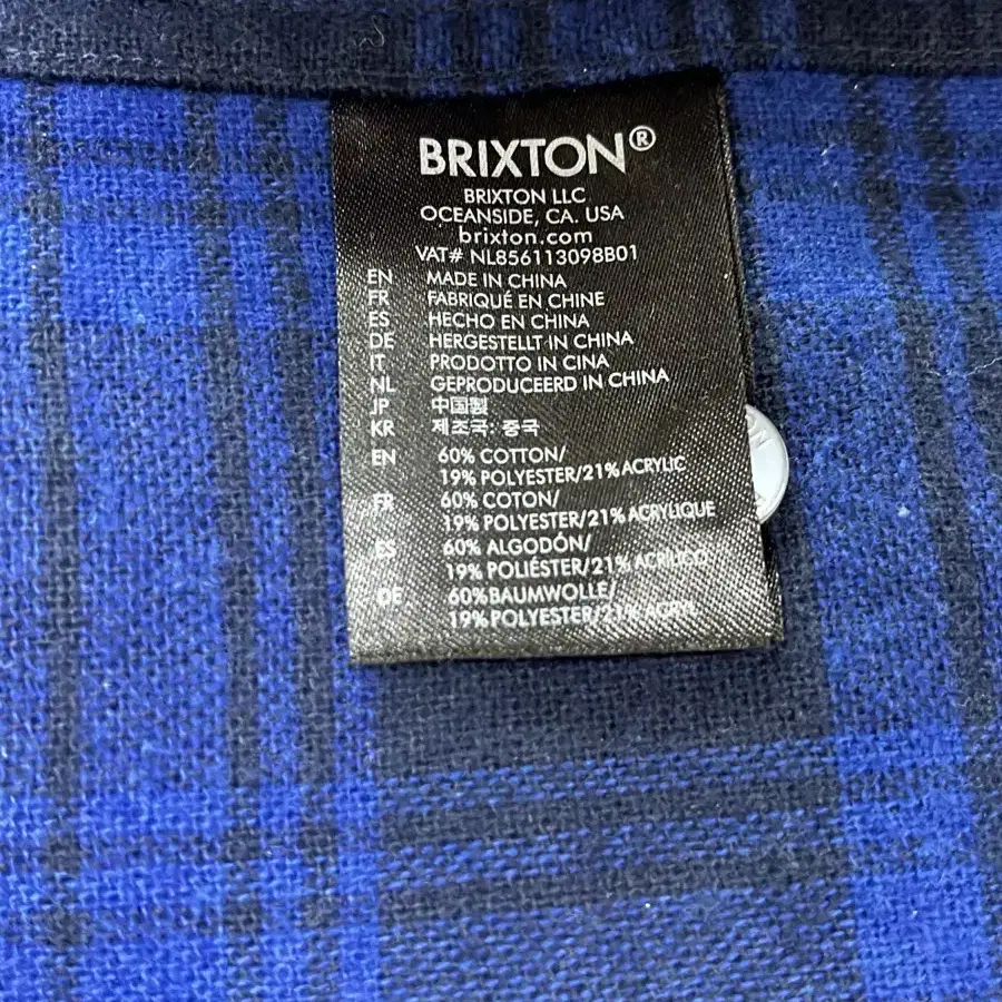 Brixton 바워리 플란넬 셔츠 L 새상품