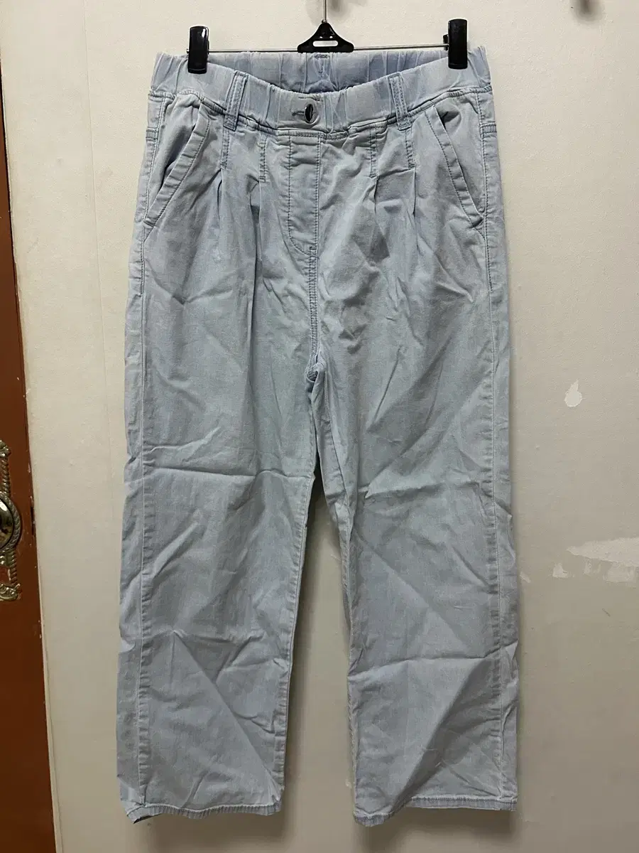 Jeans Light Blue Light bloo Straight Banded Straight Leg Pants