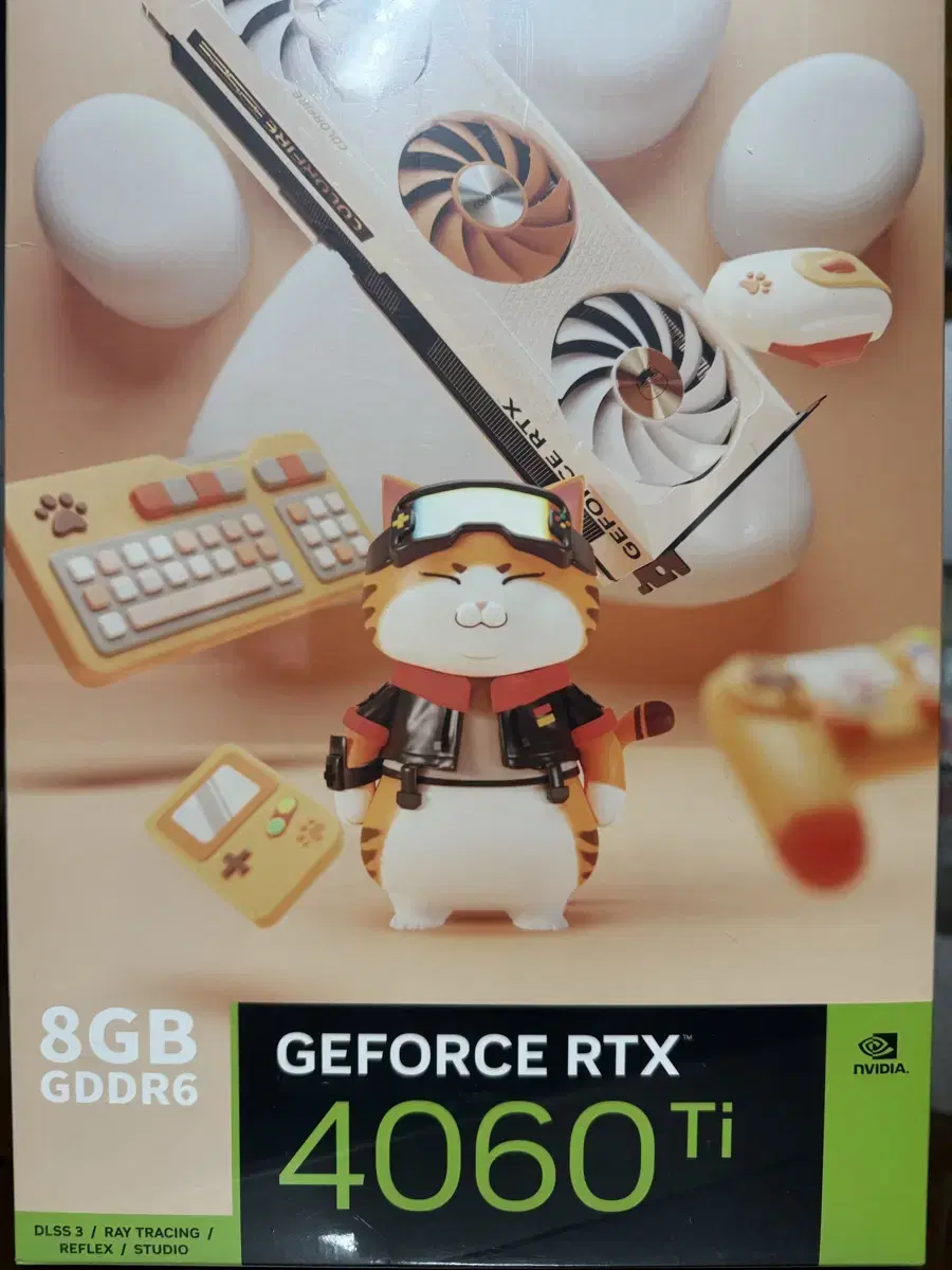 RTX 4060 Ti MEOW 미개봉 화이트 3팬