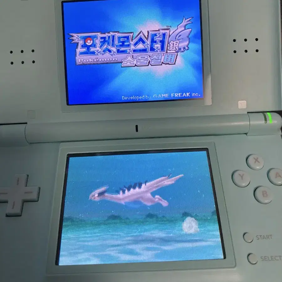 닌텐도 ds lite 아이스블루 & 포켓몬스터 소울실버 스타팅 이로치