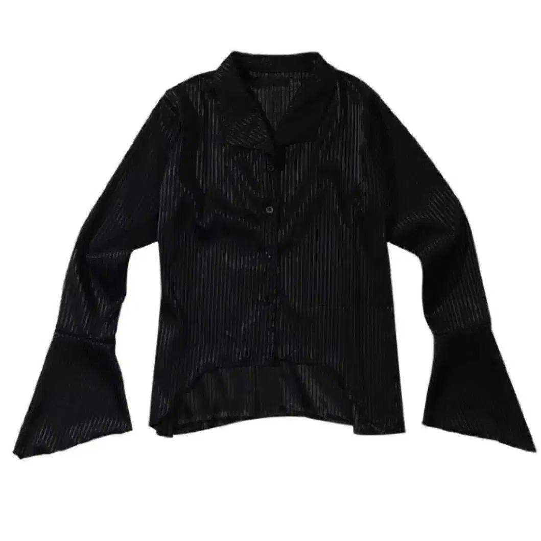 애즈온 asymmetric stripe shirt black