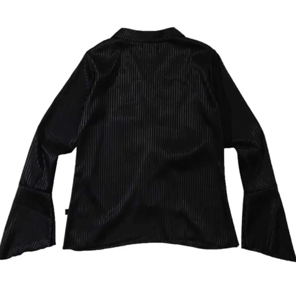 애즈온 asymmetric stripe shirt black