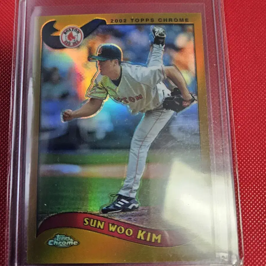 두산 김선우 Topps Chrome 골드 리플렉터 카드