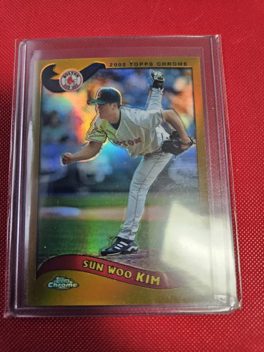 두산 김선우 Topps Chrome 골드 리플렉터 카드