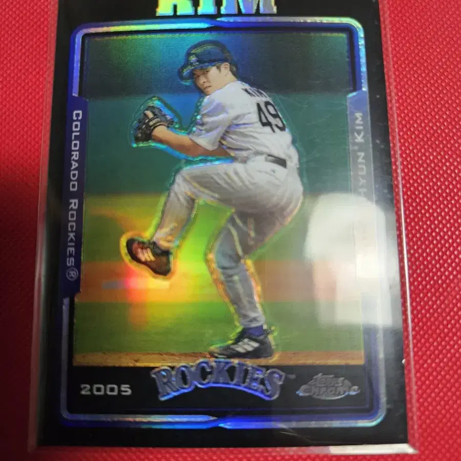 상태 안좋음) 김병현 250장 한정 Topps Chrome 블랙 리플렉터