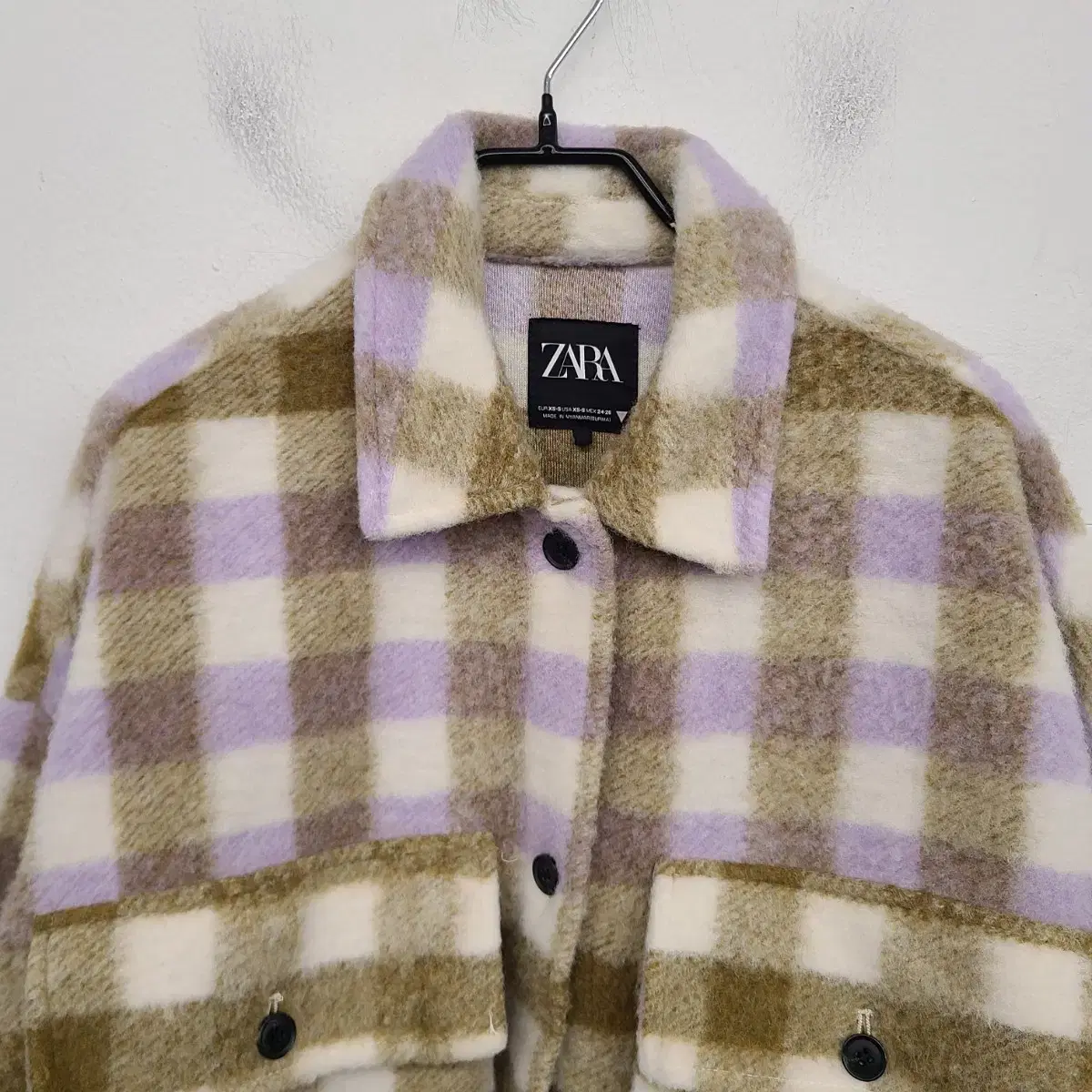 [여성77 size] ZARA 자라 모직 체크 자켓