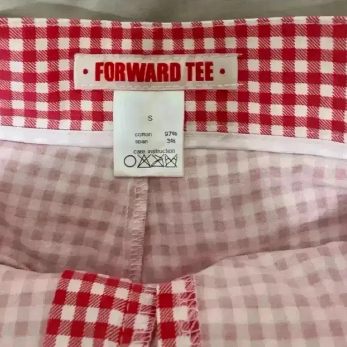 Forward tee 레드 체크스커트 속바지 있음 s