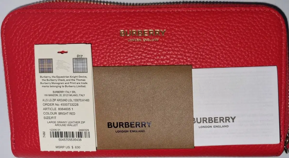 Burberry Zipper Long Wallet