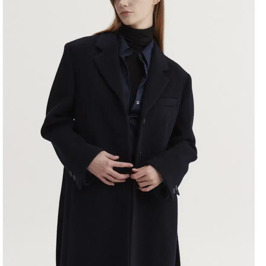 eaah 이아 Tailoring Wool Coat (Navy)