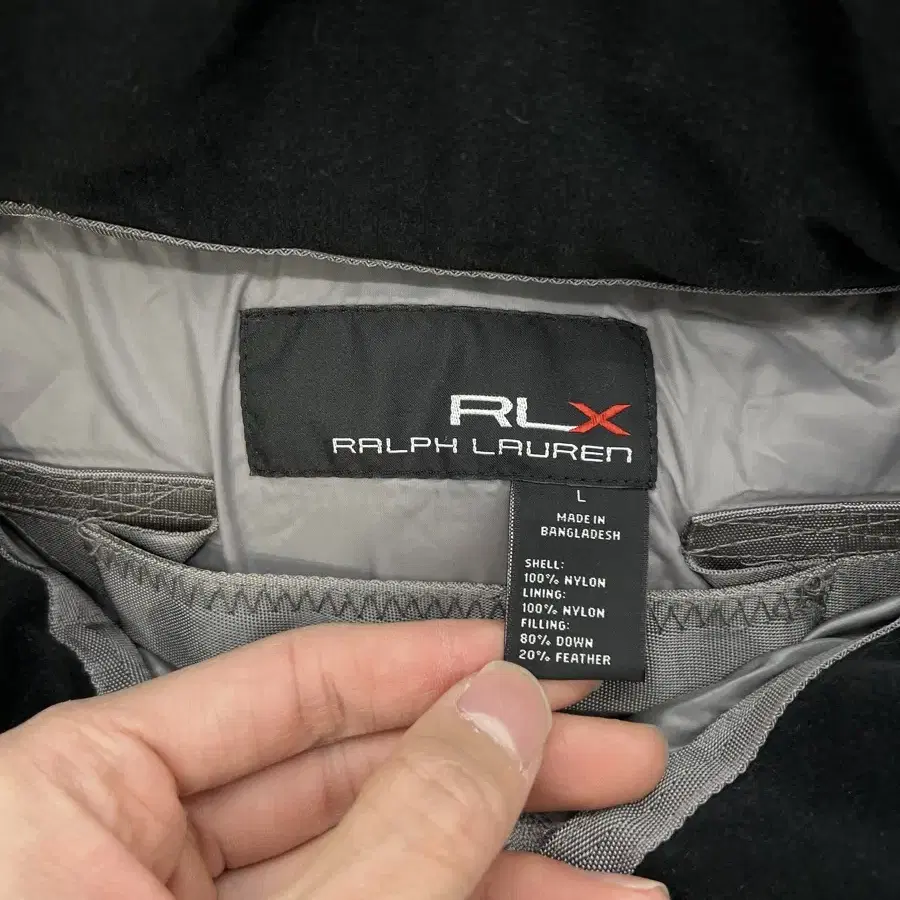 폴로 랄프로렌 RLX 실버 클래식 메탈릭 패디드 후디 자켓